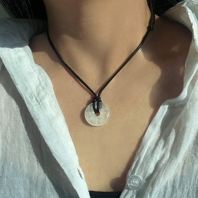 길이조절 매듭 천연석 도넛 원석 목걸이