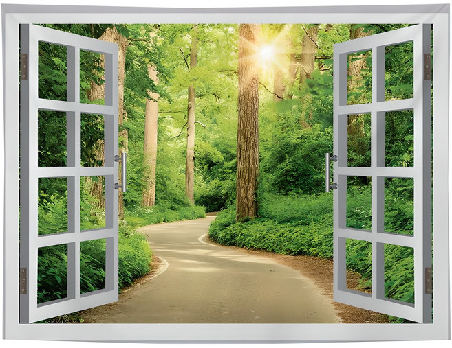 라온투유 상큼한 창문풍경 대형 태피스트리, 5233