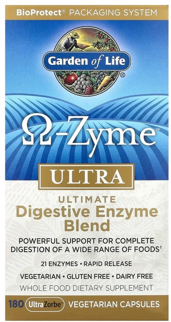 가든오브라이프 오메가 자임 울트라 Ultimate Digestive Enzyme Blend 베지 캡슐 180정, 1개 - 쿠팡