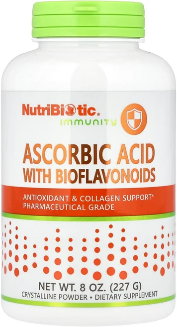뉴트리바이오틱 면역력 강화 아스코르브산 및 바이오플라보노이드 함유 결정형 분말 227g (8온스) NBC-00300, 1개 - 쿠팡