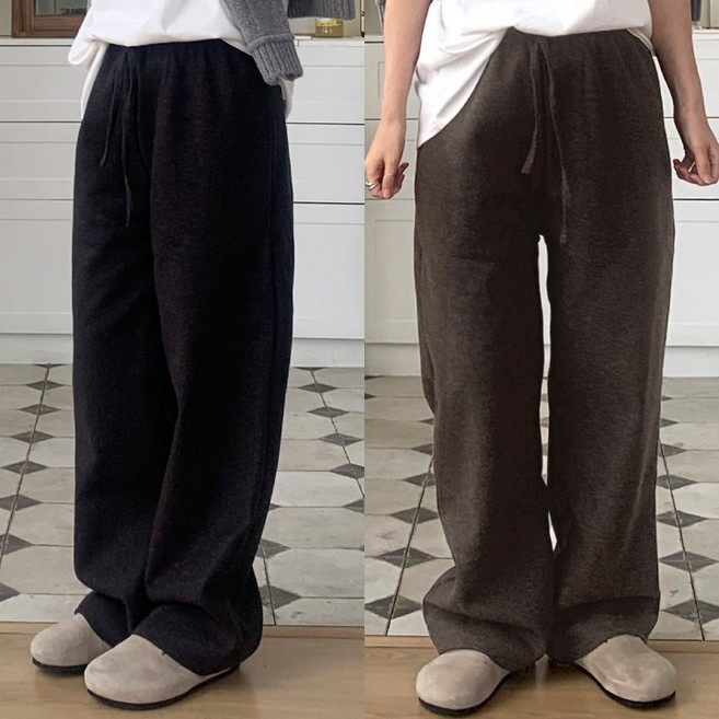 애플망고옷장 1+1 겨울 여성 보돌보돌 모직 가벼운 밴딩 기모바지