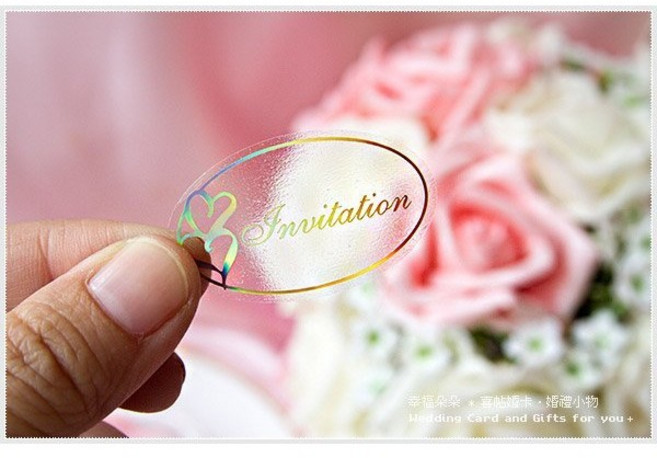Invitation 喜帖婚卡 封口貼紙 婚禮小物, 100個