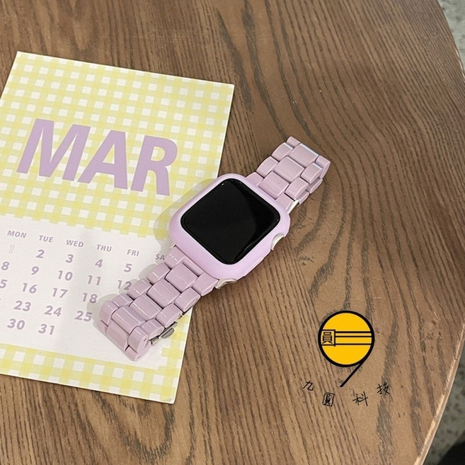 蘋果手錶錶帶 保護殼套裝, 糖果色三株-套裝紫色,46mm（S11/S10）通用, 1個