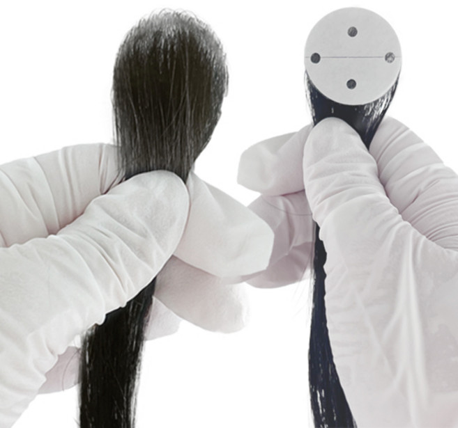 블랙큐어 엠자 이마 및 원형 부분 탈모 붙이는 100% 인모 가발, 원 지름1.5cm, 1개