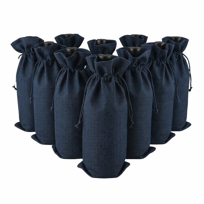 유리병 와인병 스윙병 포장 답례품 선물 포장 와인병 파우치 케이스 10매, 네이비10P