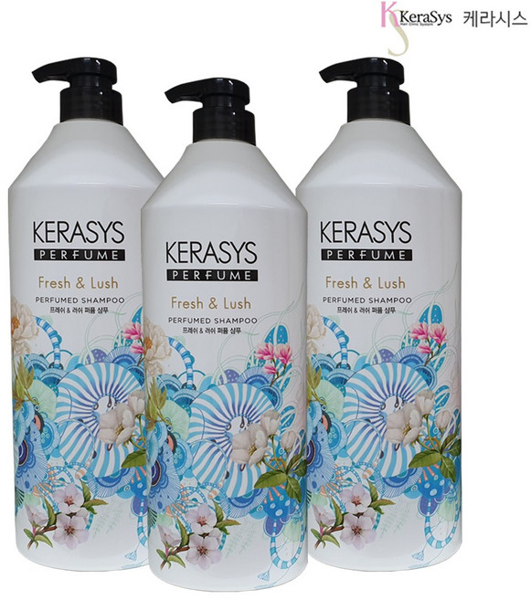 케라시스 퍼퓸 케어 샴푸 프레쉬 앤 러쉬, 1L, 3개