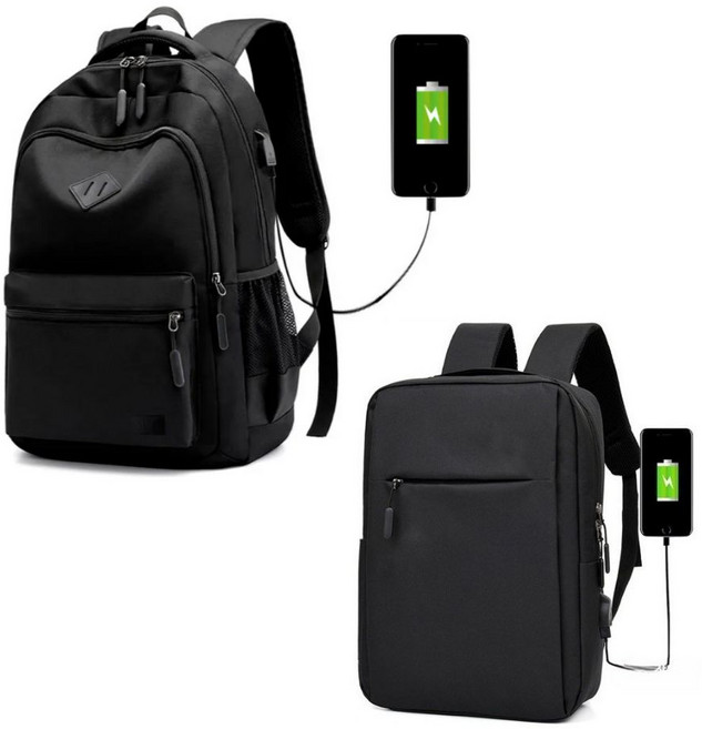 DIYF 남녀공용 백팩 직장인 학생 USB충전 노트북 여행 방수 가방 2종 세트