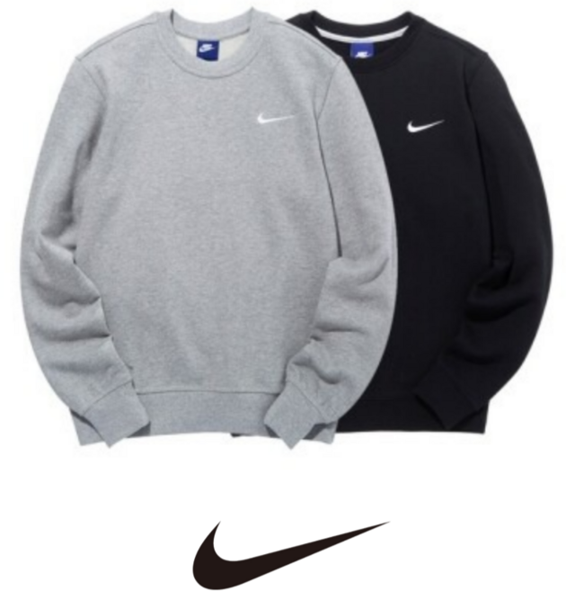 나이키 스우시 맨투맨 남자 여자 커플 공용 긴팔 러닝 런닝 티셔츠