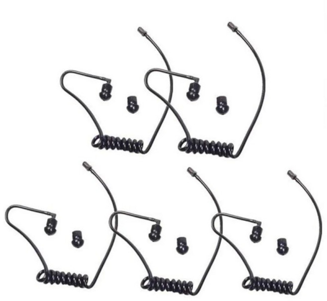 모토로라 바오펑 켄우드 라디오 워키토키 PTT 마이크 이어피스 헤드셋용 블랙 교체 FBI 코일 에어 튜브 로, 01 black