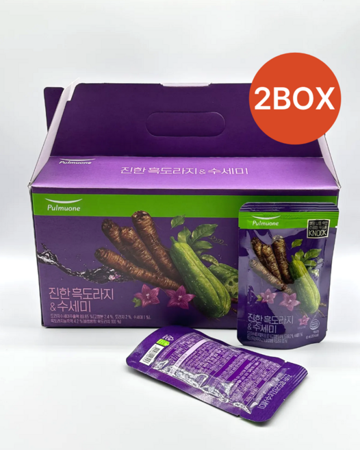 [풀무원 건강즙 선물세트] 진한 흑도라지&수세미 80ml x 30포(1박스) / 건강즙 흑도라지 흑도라지즙 수세미 건강음료 건강주스 명절선물 설선물 명절선물세트 건강즙선물세트, 2.4L, 2개