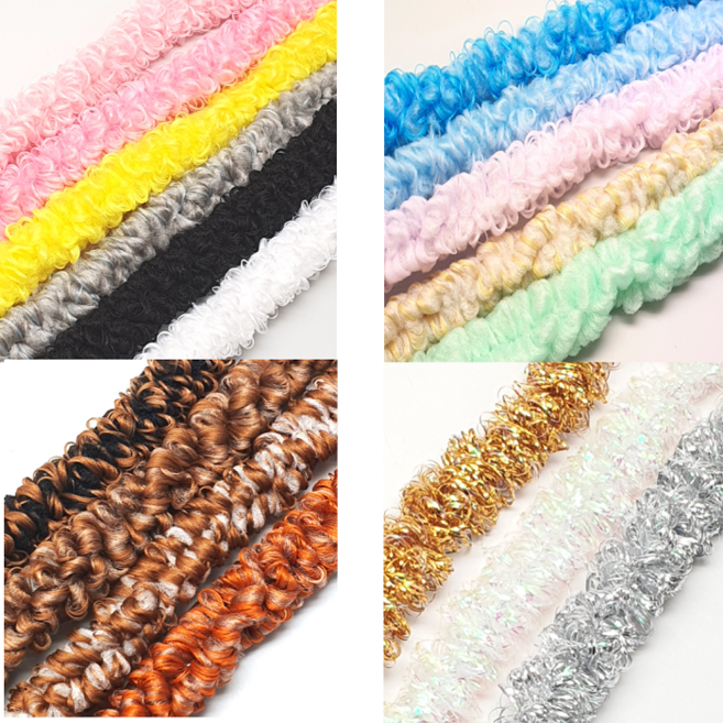 20mm 뽀글이 모루인형 키링 곱슬 털모루 DIY 강아지 토끼 인형만들기, 골드