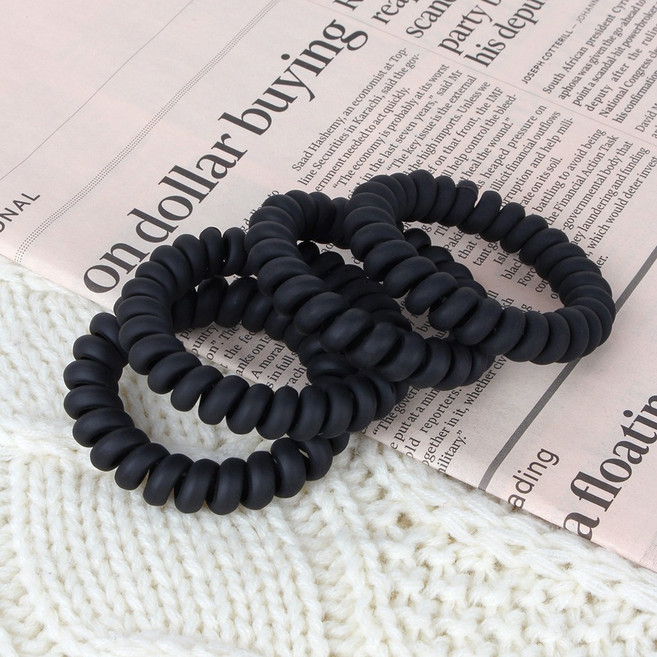 캔디플래닛 4P 무광 파스텔 전화선 자국 없는 스프링 머리끈