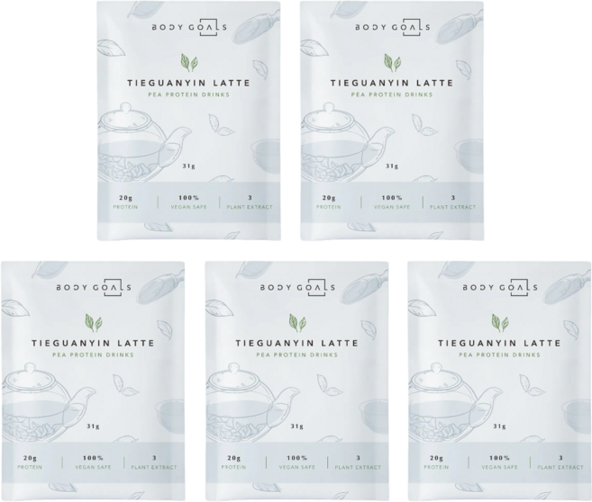 BODY GOALS 觀音拿鐵豌豆蛋白飲, 31g, 5個