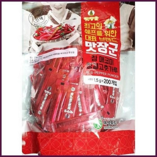 태성푸드 맛장군 일회용고추가루 1.5g X200개입 미니고춧가루 일회용고춧가루, 1개, 300g
