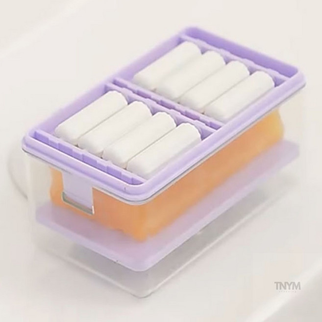 비누거치대 거품롤러 빨래비누케이스 퍼플