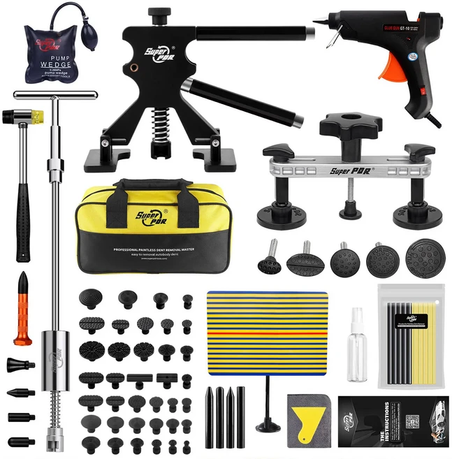 슈퍼 PDR 자동차 덴트 수리 도구 무도장 제거 바디 풀러 전문 디자인 쉬운 사용성, 04 EU Plug, 01 Professional Tools, 1개