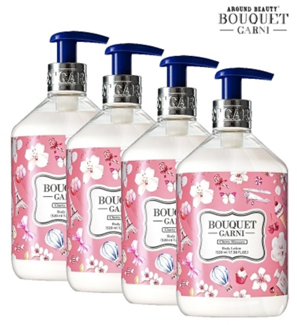 부케가르니 딥 퍼퓸 바디로션 체리블라썸향 520ml x4개, 4개