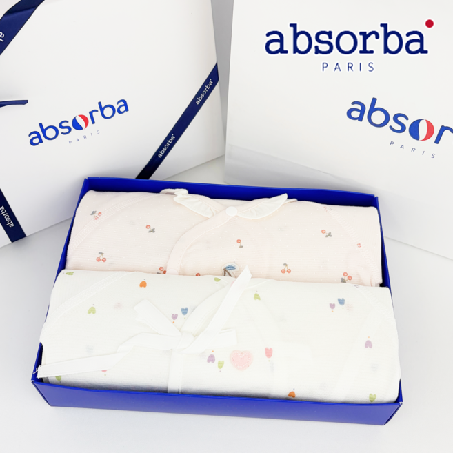 [압소바] 신생아 배내 저고리 임신 출산 선물세트 2종 여아