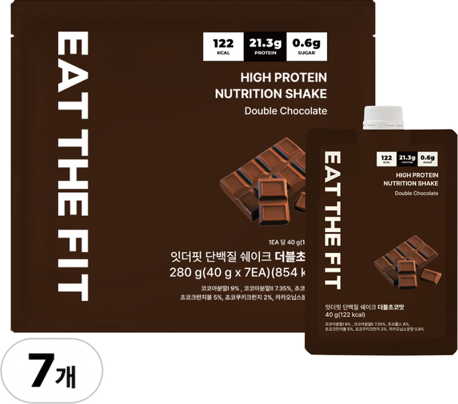 델리스푼 잇더핏 단백질 쉐이크, 40g, 7개