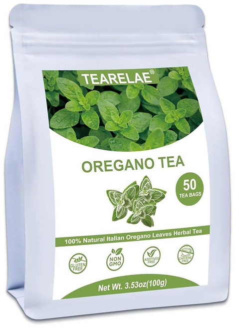 TEARELAE - 패션 플라워 티 50개 순수 패션플라워 잎 티백 휴식 및 수면을 위한 파시플로라 티 GMO 프리 . 371597, 오레가노 차, 1.5g
