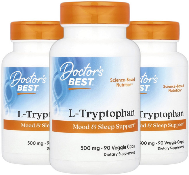 닥터스베스트 트립토판 L-Tryptophan 500mg 베지 캡슐 90정 2+1, 90회분, 3개