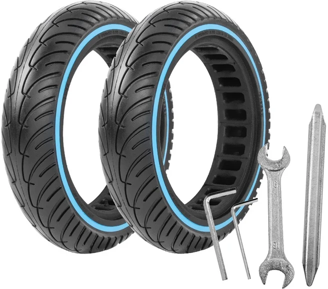 Xiaomi M365 1S Pro 전기 스쿠터 방폭 충격 흡수 장치 댐핑 스페어 휠용 8.5 허니컴 타이어 Soild, 03 blue