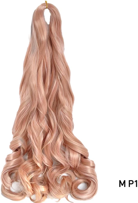 프렌치 컬 브레이드 헤어 14 합성 나선형 여성용 익스텐션 Pre Stretched Loose Wave Braiding Hair, 01 14inches 75g, 03 1Pcs, 15 MP1