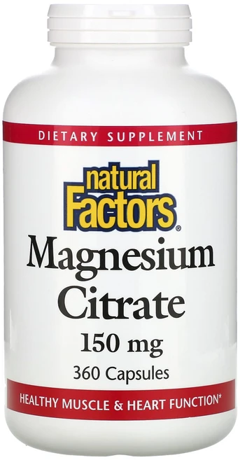 Natural Factors 마그네슘 시트레이트 150mg 캡슐 360정, NaturalFactors마그네슘시트레이트150mg캡슐, 1개 - 쿠팡