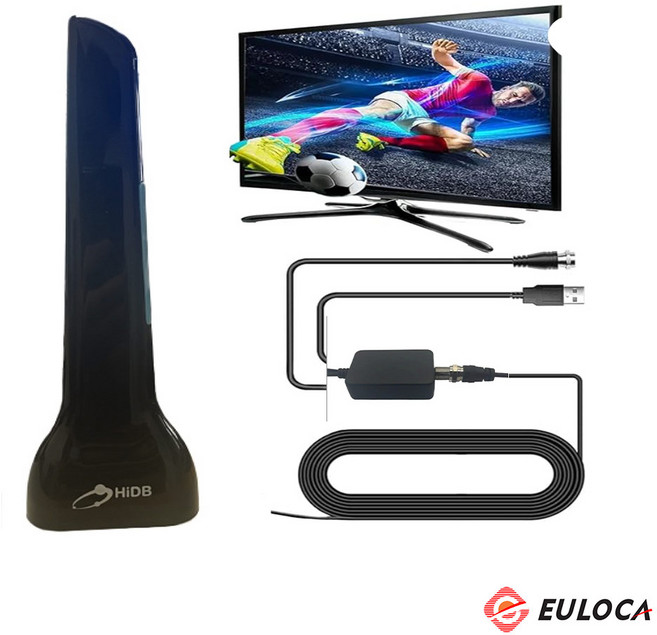 Euloca 디지털 TV 안테나 DTV 지상파 실내 수신기 증폭기 세트, EU-40, 1개