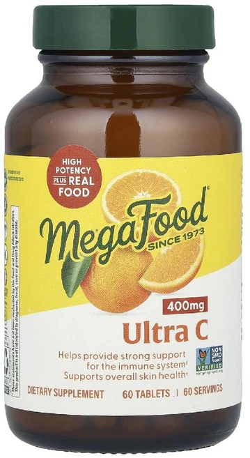 메가푸드 울트라C UltraC 400mg 비타민C 아스코르브산 60정, 1, 1개 - 쿠팡