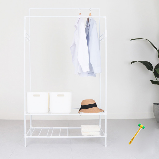 MAME 무볼트 조립식 비키니 옷장 더블 스탠드 2단 행거