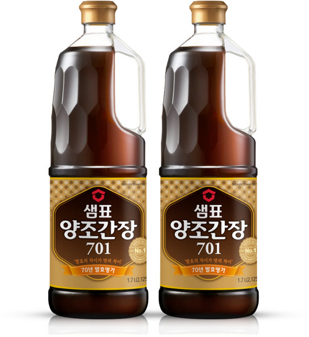 샘표 양조간장 701, 1.7L, 2개