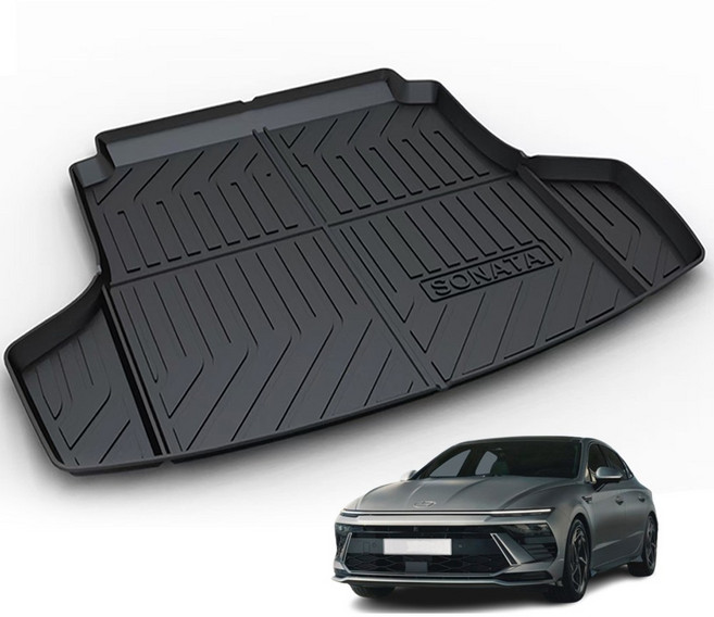 쏘나타 디엣지 트렁크매트 논슬립 (23년 6월~) 현피싱&현카(호환), 소나타DN8(디엣지) 트렁크 매트, 블랙