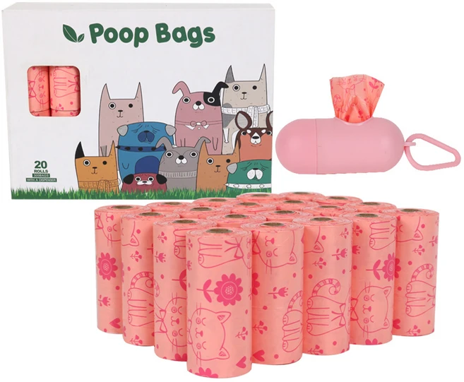 반려동물 친환경분해 배변봉투 케이스 세트 리필봉투 150 300 600매, 캣핑크세트 300, 20개, 15개입 - 쿠팡