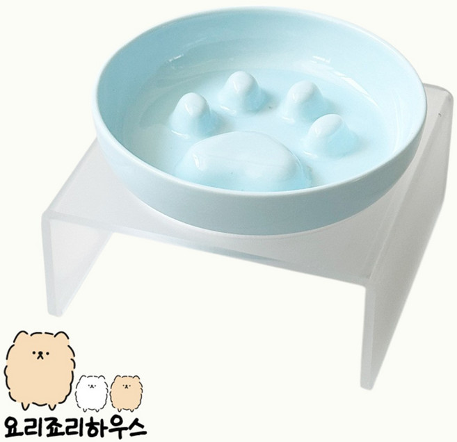 요리죠리하우스 댕냥이 급체방지식기, 1개, 블루