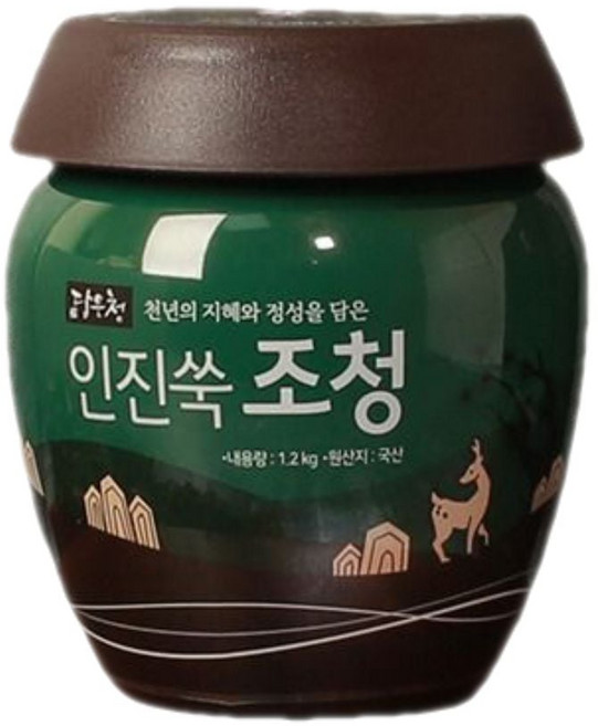 인진쑥조청 1.2kg 담은청 배도라지 올리고당 토피네 물엿 무엿 꿀 수능 무매실바구니룸