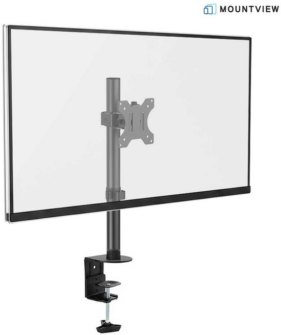 마운트뷰 싱글 상하 수직 모니터암 거치대 MV12-T01 클램프형 27인치 32인치, 블랙 [BOM2096], 1개
