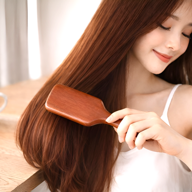 주앙이 엉킨머리 잘푸는 천연원목 헤어브러쉬, 1개, 사각형 우드