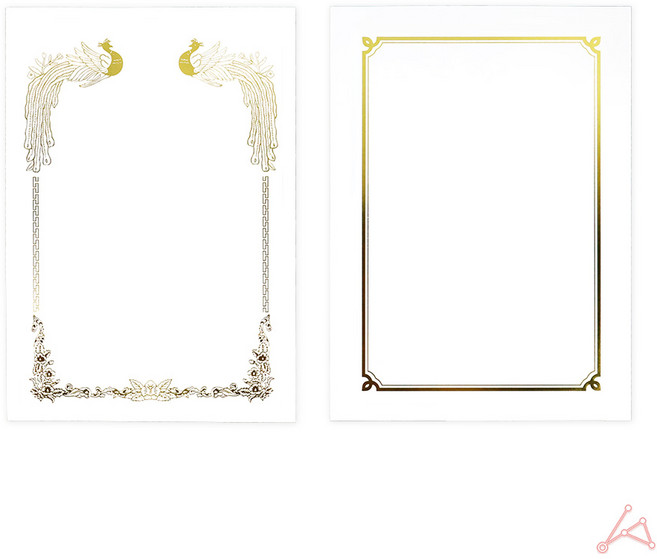 SLOWNEED 금박 상장용지 A4 10매 상장만들기, H-1