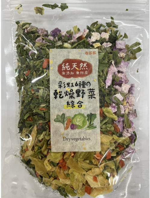 粿女兒商行 彩虹六種乾燥野菜綜合包100g，天然無添加，健康美味，即開即食，方便快捷, 1個, 100g
