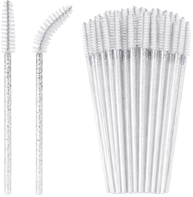 휴대용 속눈썹 정리 빗 마스카라 땅콩브러쉬, 50개, 화이트