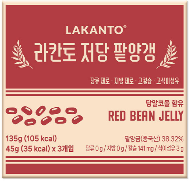 라칸토 저당 팥양갱 (3개입), 1개, 135g