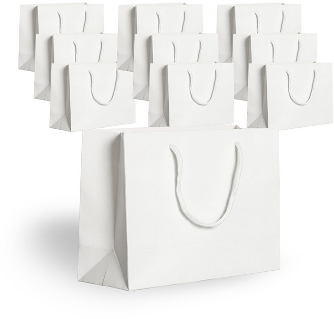 리빙맘 튼튼한 무지 종이 쇼핑백, 가로2 (32*11*25), 10개, 화이트