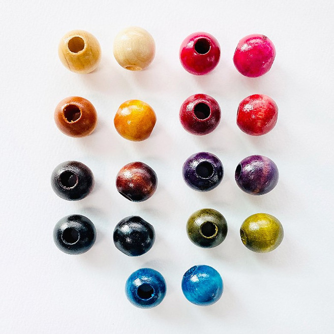 국내제작) 20mm 빅사이즈 컬러 나무구슬 우드구슬, 퍼플, 1개