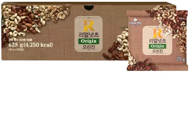프리미엄 그린너트 리얼넛츠 오리진 믹스넛 625g 2개, 1세트