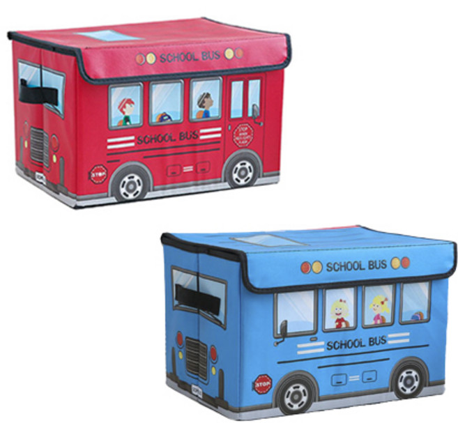 한수위 정리함 접이식 다용도 박스, 1세트, 레드+블루