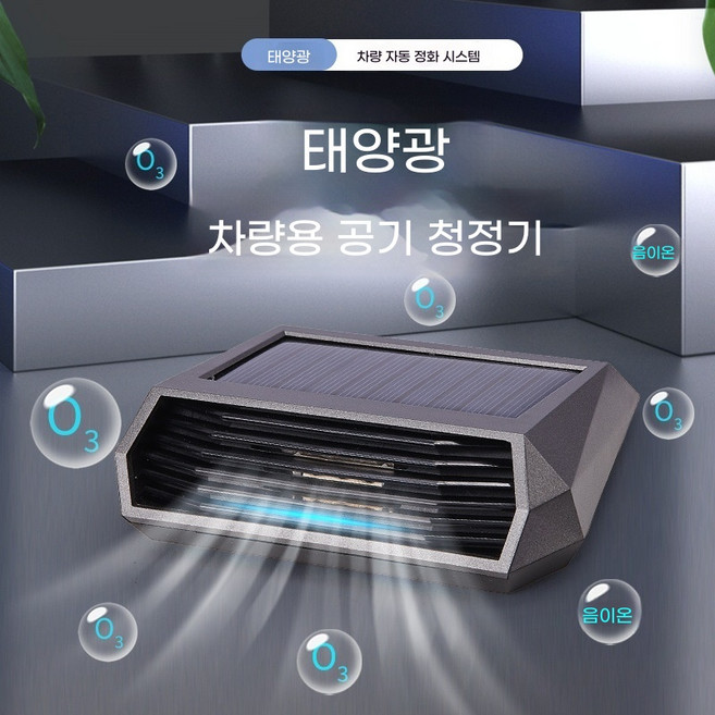 RON 차량용 공기청정기 태양광 충전 오존 살균 탈취 주차 번호판 겸용, 8813