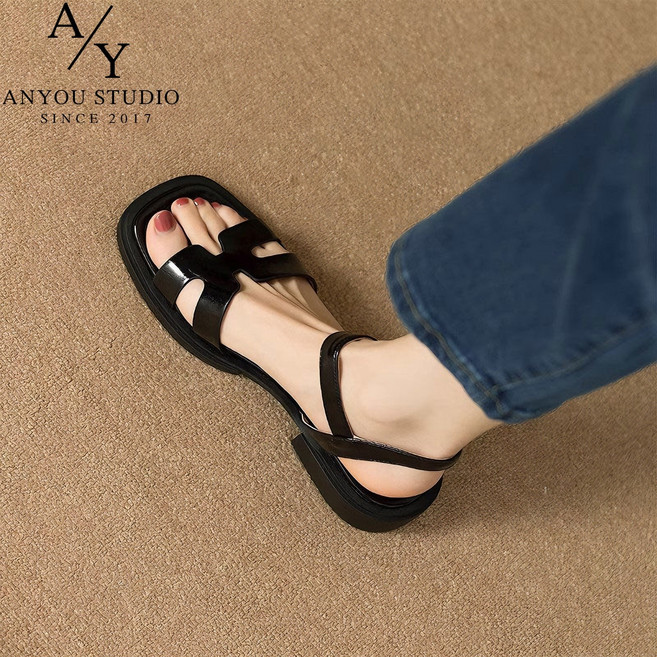 ANYOU 여성 샌들 여름 통기성 통풍 외출용 샌들 패션 편안한 플랫슈즈 데일리핏 캐주얼화 빅사이즈 신발