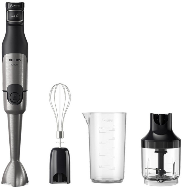 필립스 파워 핸드블렌더 5000 시리즈 다지기&휘핑기 구성 블랙 메탈, Series/hr2683
