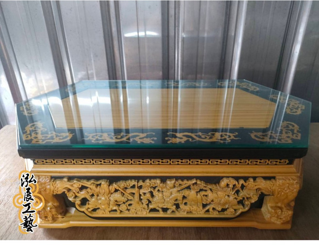 泓展工藝 雙色仿黑檀六角祀桌/几座, 1個